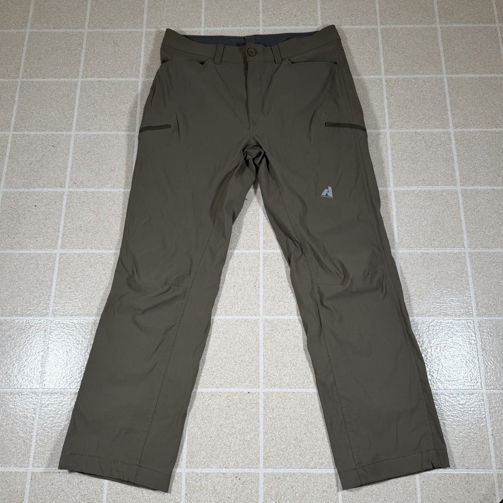 Eddie Bauer First Ascent Pants Mens 34x30 Green Hiking Zip Pockets Outdoors